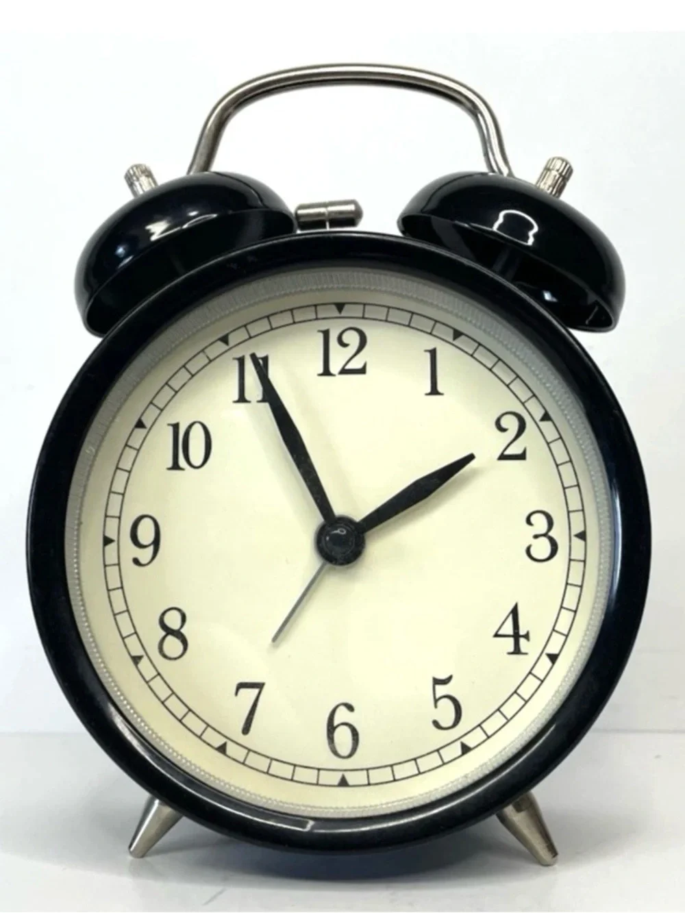 IKEA DEKAD Dual Bell Vintage / Retro Style Black Battery Operated Alarm Clock.